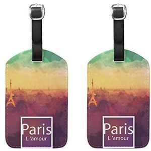 Aumimi Aquarel Eiffeltoren reisbagagelabels koffer etiketten Pack van 2