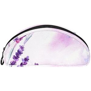 Etui Halve cirkel Briefpapier Pen Bag Pouch Holder Case Lavendel, Multi kleuren, 19.5x4x8.8cm/7.7x1.6x3.5in, Make-up zakje