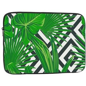 Groen Tropisch Blad Laptop Sleeve Case Mode Lichtgewicht Notebook Computer Tas Shockproof Laptop Case Cover Aktetas Draagtas voor Vrouwen Mannen 12 inch