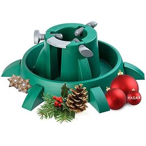 KADAX Kerstboomstandaard met watertank, moderne kerstboomstandaard van robuust kunststof voor bomen, dennenboomstandaard, verschillende maten, stabiel, groen (boomhoogte tot 3 m)