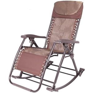 GEIRONV Draagbare opvouwbare schommelstoel, oude man balkonkantoor siesta stoel buiten camping stoel Sun Loungers Garden leunstoel Fauteuils