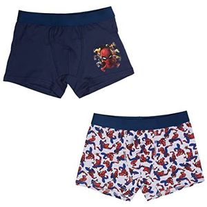 Marvel Spiderman Boxershorts voor jongens, onderbroek, ondergoed, grijs/blauw, verpakking van 2 stuks, grijs/blauw, 122/128 cm