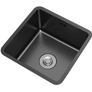 Aanrecht Vierkante Bar Single Sink Eiland Keuken Zwarte Spoelbak RVS Onderbouw Kleine Plantaardige Spoelbak (Size : 35x35cm)