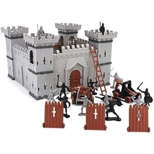 NA Middeleeuws kasteel ridders spel, kastelen ridders soldaten model kit, figuren speelset fort bouwkit, doe-het-zelf geassembleerd kasteel modelset