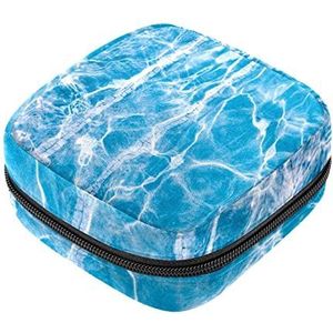 Menstruatie Pad Tas Rits Maandverband Tas Tampons Verzamelen Zakken voor Vrouwen Meisjes (Water Pool)