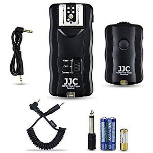 JJC Flash Trigger Draadloze afstandsbediening ontspanknop compatibel met Canon 750D 1200D 1300D 200D 100D 800D 760D 70D 77D 80D 700D 1100D 1000D M6 M5 650D 600D 550D 500D 450D 400D 300D 50D 30 0D 60D