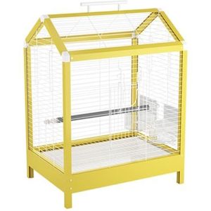 Vogelkooi Voor Vogels Metalen Kunststof Vogelkooi Met Bodembak Vogelkooien Vogelhuisdrager Voor Vogels Vogelvolière(Yellow)