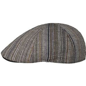 Lipodo Linen Rayon Gatsby Pet Heren - zomer cap linnen met klep achterkant gesloten voering voor Lente/Zomer - M (56-57 cm) bruin