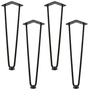 Hairpin Poten | Tafelpoten | 50 cm | 12 mm Dikte | Haarspeld | Set van 4 | Set Poten voor Salontafel, TV-Meubel, Meubels (50 cm)