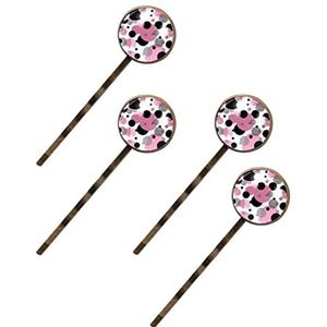 Polka Dots Roze Print Haarspeldjes Voor Vrouwen Meisjes, 4 Pack Haar Haarspeldjes Bobby Pins Haarspelden Accessoires Geschenken