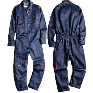 Veiligheidsoveralls, Werkoveralls Werkkleding for mannen en vrouwen Laspak Auto(Deep blue,4XL)