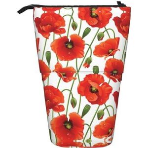 Nbtghga Bloem. Print Potlood Telescopische Klassieke Kunsten Stand Up Potlood Case Organizer Potlood Houder Make-up Tas Gift, Zwart, Eén maat