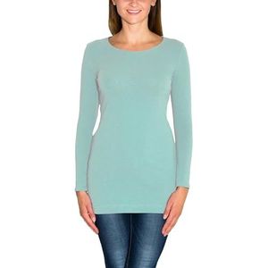 Alkato Dames Shirt met Lange Mouwen Tuniek, Mineraalgroen, XL