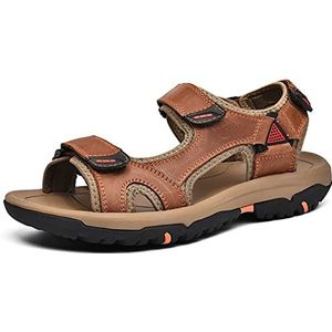 EKsma Heren sandalen, heren ademende wandelsandalen, zomer strand visser water schoenen trekking comfort sandaal, Kaki, 42 EU