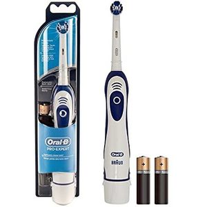 Oral-B Pro-Expert Elektrische tandenborstel, 1 handgreep, 1 Precision Clean tandenborstelkop, 2 batterijen, 1 modus met 2D-reiniging, blauw en wit, 1 stuk