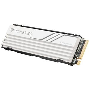 Timetec 1TB PCIe 4.0 Witte Heatsink Gaming SSD NVMe Phison E27T PCIe Gen4x4 M.2 2280 3D NAND TLC SLC Cache Lees-/schrijfsnelheid tot 7.400/6.100 MB/s Interne Solid State Drive voor PS5, PC Desktop