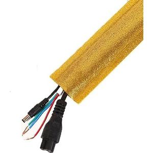 Zelfklevende kabelgoot voor vloeren, 1 m, platte kabelbescherming, vloerkabelgoot vloerkabelafdekking, draadafdekking, vloerkabelkanaal, beschermt kabels en voorkomt struikelen (Col