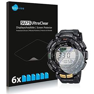 Savvies 6x Schermbeschermer voor Casio Pro Trek PRG-240-1ER Screen Protector Ultra Transparant