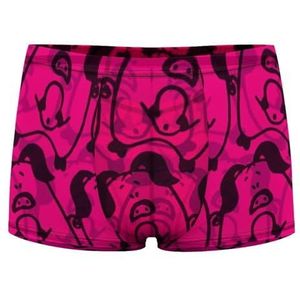 Schattig varken hoofd met print in roze heren boxer slips sexy shorts mesh boxers ondergoed ademende onderbroek string