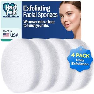 HartFelt Gezichtssponzen voor het reinigen en exfoliëren - gezichtsscrubber exfoliator pads, gezichtsspons voor het wassen van gezicht - gezichtswassponzen voor vrouwen, 4 stuks