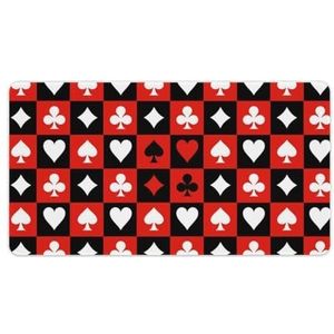 Pokerkaart Schaakbord Rood Zwart Mode Bureau Muismat Antislip Gaming Muismat Accessoires Decor 40X75cm