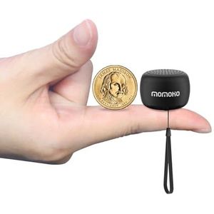 MOMOHO Mini-Bluetooth-luidspreker, kleine geschenken met TWS-koppeling, geïntegreerde microfoon, kleine Bluetooth-luidspreker voor binnen en buiten (zwart)