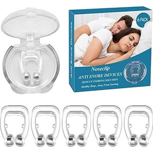 Snurkstopper, anti-snurk, magnetische neusklem van siliconen, BPA-vrij, geurneutraal, anti-snurk, magnetische neusclip, anti-snurktips en voor een betere slaap, herbruikbaar, set van 6