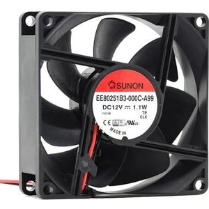 EE80251B3-000C-A99 8cm 8025 12V 1.1W Dubbele kogellagers Stille ventilator 80X80X25 mm gedempt luchtvolume computerkoelventilator