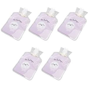 Warmwaterkruik zak verdikte PVC explosieveilige brede mond warm water zak 5 stuks (paars)
