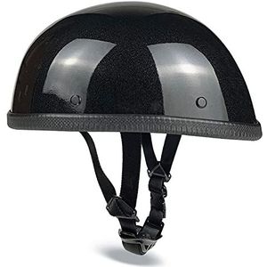 Halve Motorhelm, Retro Open Helm In Duitse Stijl, Halfhelm Voor Bromfiets, Scooter, Voor Heren, Dames, ECE-Goedgekeurde Vintage Locomotiefmotorfiets, Halve Helm, Laag Profiel D,M=(57-58cm)