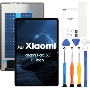 Lcd-scherm voor Xiaomi Redmi Pad SE Lcd-display voor Xiaomi Redmi Pad SE 23073RPBFG 11 inch vervangend scherm, touchscreen, touchscreen, montage met reparatieset, zwart