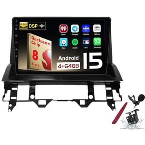 Android 15 Autoradio Sat Navi voor M-azda 6 (2002-2008) 9 Inch Touchscreen Multimedia Speler met Draadloze Carplay GPS Navigatie FM RDS Bluetooth 5G-WiFi SWC DSP,M100s