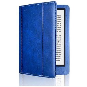 Flip Case Geschikt for Kobo Glo 6 Inch Ereader ebooks Model N613 PU lederen beschermhoes (Color : Dark blue)