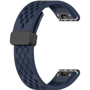 26 20 22mm Horlogeband fit for Garmin Fenix ​​7 7s 7X6 6X Pro 5 5S 5X Plus 3HR Siliconen Quick Release Horloge Easyfit Polsband Band (Color : Dark blue, Size : 22mm)