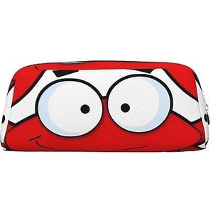 DEHIWI Cartoon Krab Potlood Pen Case Waterdichte Lederen Potlood Pouch Reizen Comestic Tas Opbergtas Pen Houder Voor Werk Kantoor Make-up, Zilver, Eén maat