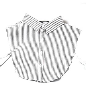 Mock blousekraag, afneembare kraag, verticale gestreepte afneembare kraag dames/heren vintage choker ketting afneembare revers shirt nep valse kraag kledingaccessoires (kleur: blauw) (Color : White)