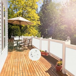 NAKAGSHI Zonnezeil, wit, 1,5 x 3,4 m, zonnezeil, rechthoekig, waterdicht, uv-bescherming 95%, geschikt voor tuin, outdoor, terras, balkon
