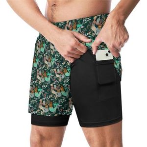 Zeemeermin Grappige Zwembroek met Compressie Liner & Pocket Voor Mannen Board Zwemmen Sport Shorts