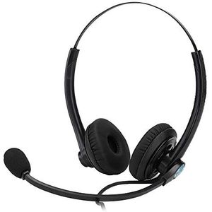 Callcenter Headset, A26-RJ Klantenservice Headset Callcenter Telefoonhoofdtelefoon, RJ11 Crystal Connector, Professionele ruisonderdrukkende microfoon, Zachte oorbeschermers