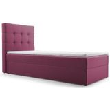 mb-moebel Continentaal bed, boxspringbed, bed met bedkast, Bonell-matras en topper, tweepersoonsbed - boxspringbed 05 (roze - Hugo 15, 90 x 200 cm)