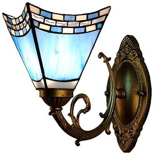 Tiffany Stijl Gebrandschilderd Glas Wandlampen, Mediterrane Staart Vormige Wandlampen, Creatieve Traditionele Decoratieve Wandlampen Voor Slaapkamers, Woonkamer En Eetkamer