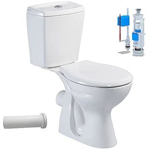 Staande wc met Taharet keramische spoelbak softclose wc-bril toilet horizontaal muur