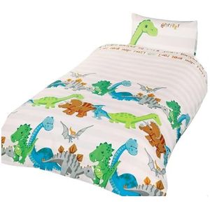 Rapport Dinosaurus dekbedovertrekset voor kinderen, naturel, 120 x 150 cm