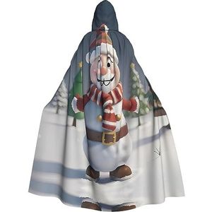 SSIMOO Kerstman, sneeuwpop en boom, uniseks, boeiende vampiercape voor Halloween, een must-have feestkleding voor mannen en vrouwen