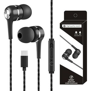 liuchanghe In-ear hoofdtelefoon, USB-C-hoofdtelefoon met microfoon, USB-C-hoofdtelefoon voor alle type C-hoofdtelefoons
