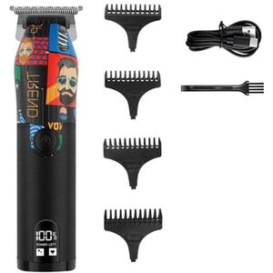 Tondeuse voor mannen, tondeuses professionele kappersmachines elektrische tondeuse precisie stalen mes haarsnijmachine (graffiti 601)