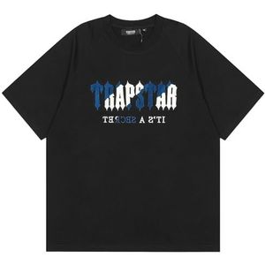 Trapstar Geborduurd Korte Mouwen Voor Heren En Dames,2-delig Compleet T-shirt En Korte Broek,Zomer Casual Trainingspak,45 Stijlen,Unisex Katoenen Sweatshirt En Broek(Color:5,Grootte:S)