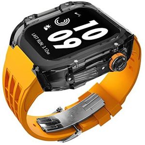 OFWAX Luxe Transparante Horloge Mod Case, Voor Apple Horloge 45mm 44mm Modificatie Kit Set, Voor iWatch Series 8 45MM 6 5 4 44 MM Rubber Band, For 45mm, agaat