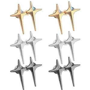 6 -Sterren Taille Gespen, Broek Taille Straal, Verstelbare Broek, Kingaccessoires (Goud, Zilver, Zwart).