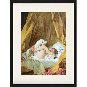 1art1 Jean-Honoré Fragonard Poster La Gimblette, Young Girl Making Her Dog Dance On Her Bed, 1770-1775 Ingelijste Foto Met Passepartout | Muur Foto's | In Een Fotolijstje 80x60 cm